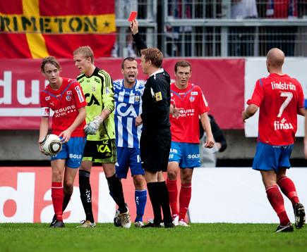Markus Sandberg, målvakt IFK Göteborg, får rött kort