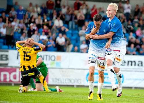 Kristian Haynes och Magnus Andersson, Trelleborg jubel.