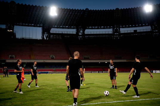 Elfsborg tränar på Stadio San Paolo, Napoli (Neapel,