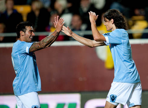 Ezequiel Lavezzi, Dinson Roberto Cavani, Napoli, jubel