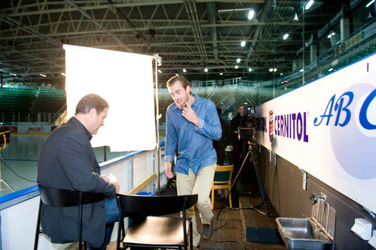 Ishockey, filminspelning Henrik Zetterberg