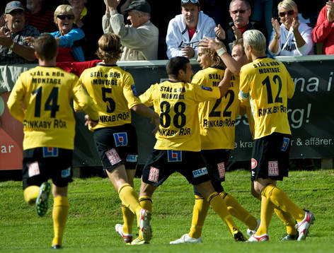 Tobias Grahn, Mjällby, jubel