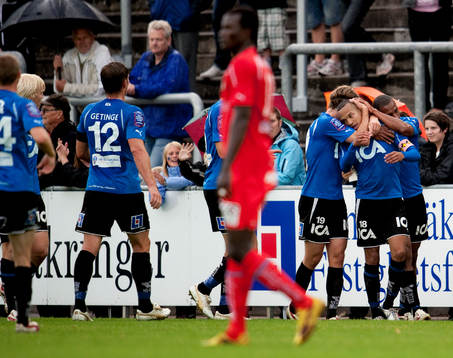 Marcus Olsson, Halmstad 1-0. Jubel