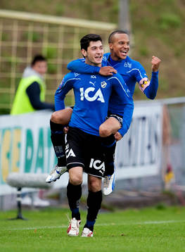 Marcus Olsson, Halmstad. Jubel, Anel Raskaj
