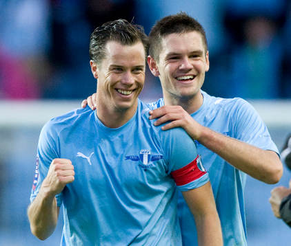 Daniel Andersson och Ivo Pekalski, jubel