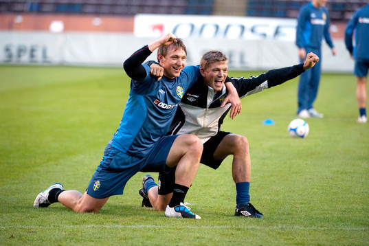 Kim Källström och Marcus Allbäck, players manager