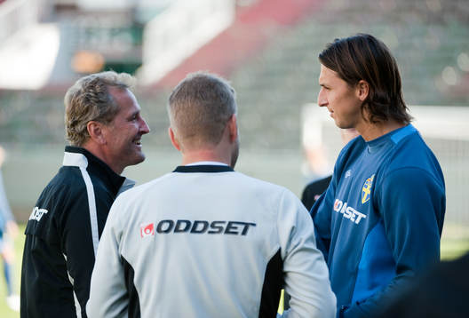 Erik Hamrén, förbundskapten och Zlatan Ibrahimovic