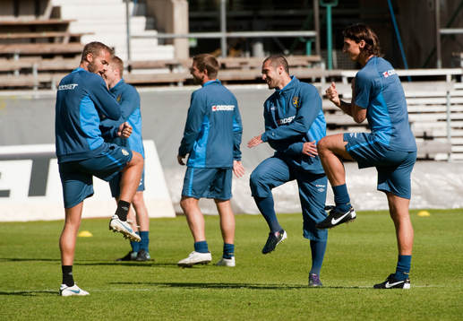 Olof Mellberg, Emir Bajramai och Zlatan Ibrahimoivc dansar