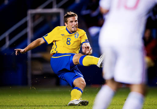 Anders Svensson, Sverige, skjuter mot mål
