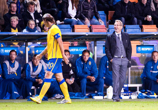 Zlatan Ibrahimovic och Erik Hamrén, förbundskapten