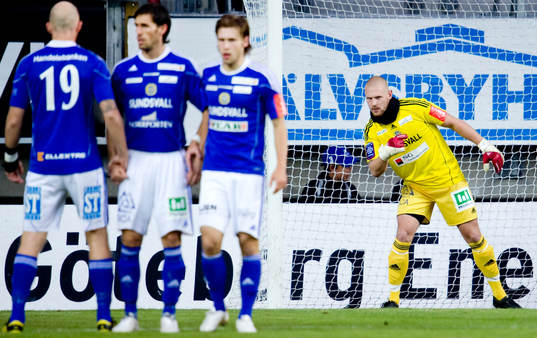 Tommy Naurin, målvakt, Sundsvall ställer upp sin mur