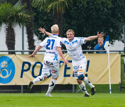 Fredrik Jensen och Mattias Adelstam, Trelleborg, jubel