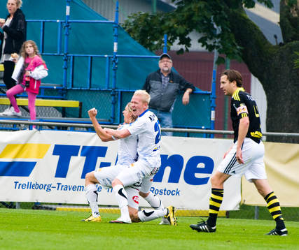 Andreas Drugge och Mattias Adelstam, Trelleborg, jubel