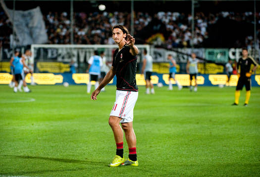 Fotboll, Italiensk, Serie A, Zlatan Ibrahimovic, Milan, på