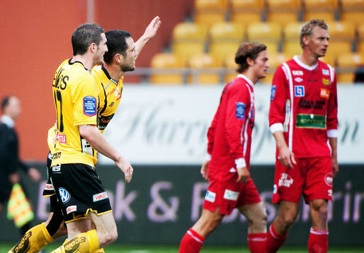 Martin Ericsson, Elfsborg, gör 1-0 på straff, jubel