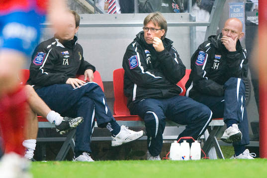 Per Olsson och Urban Hammar, tränare, Gefle, depp
