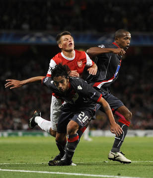 Andrey Arshavin, Arsenal, Rocha Paulo Cesar och Silvio,