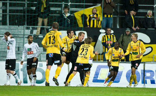 Mattias Asper, målvakt, jubel, Mjällby