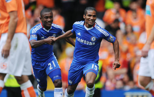 Salomon Kalou och Florent Malouda, glädje, jubel