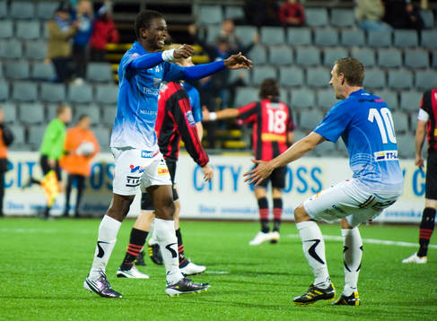 Ibrahim Koroma och Marcus Pode, Trelleborg, jubel