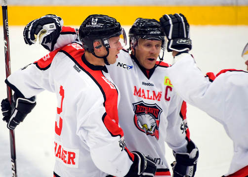 Robin Weihager och Jesper Mattsson, Malmö (jubel)