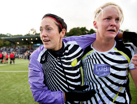Therese Sjögran, Nilla Fischer, Malmö, är lyckliga
