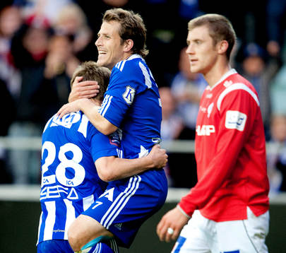 Theodór Elmar Bjarnason, IFK Göteborg, gör 2-0, jubel