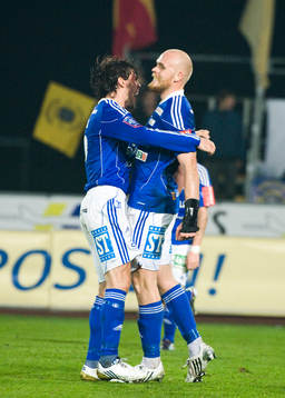 Nuri Mustafi och Hannes Sigurdsson, Sundsvall, jubel