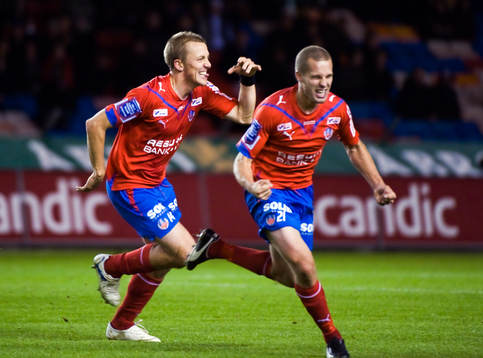 Erik Edman och Christoffer Andersson, Helsingborg, jubel