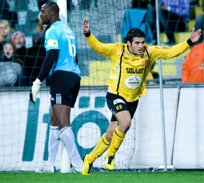 1-0 Mostapha El Kabir, Mjällby, jubel
