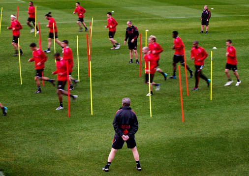 Liverpool tränar på anläggningen Melwood, Roy Hodgson