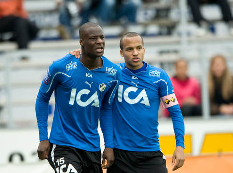 Joe Sise och Marcus Olsson, Halmstad, jubel