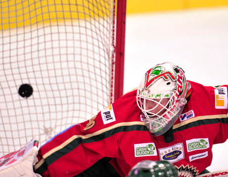 Johan Holqvist, målvakt, Frölunda, släpper in 0-1
