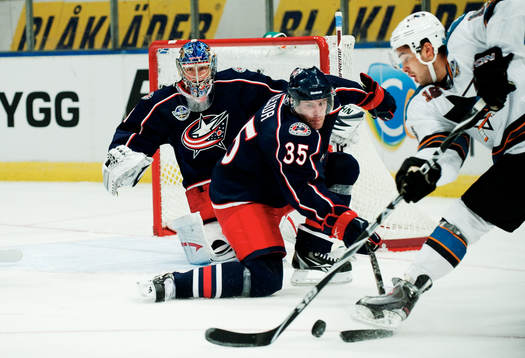 Steve Mason, målvakt, Jan Hejda, Columbus, och Devin