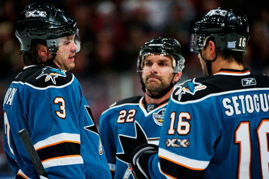 Douglas Murray, Dan Boyle och Devin Setoguchi, San Jose