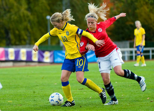 Amanda Johansson, Sverige och Therese Åsland, Norge