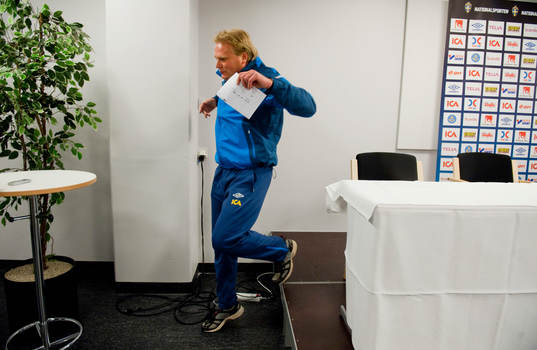 Jörgen Lennartssson, förbundskapten U21 Sverige , gjorde