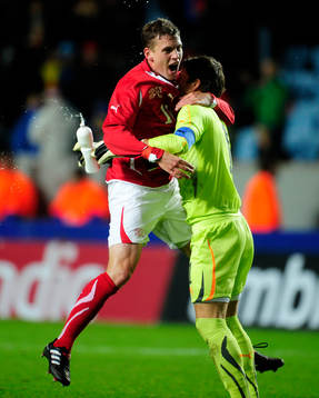 Fabien Frei och Yann Sommer, Schweiz (Målvakt, jubel)
