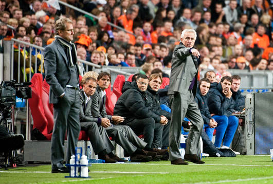 Erik Hamrén, förbundskapten och Bert van Marwijk, Holland