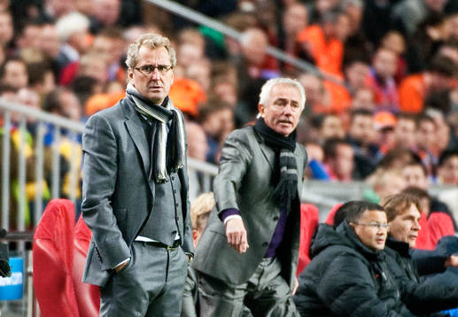 Erik Hamrén, förbundskapten och Bert van Marwijk, Holland