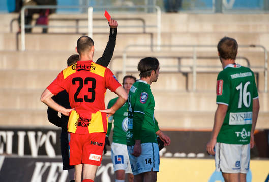 Tomas Backman, Jönköping får rött kort