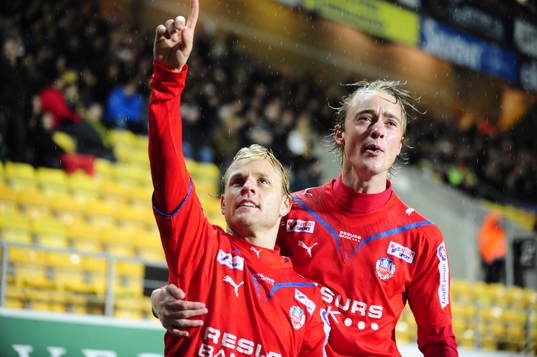Erik Sundin och Rasmus Jönsson, Helsingborg (jubel)