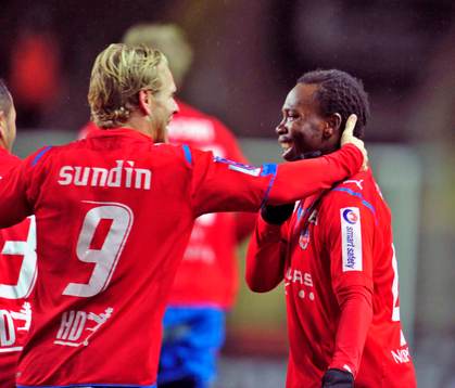 Erik Sundin och May Mahlangu, Helsingborg (jubel)