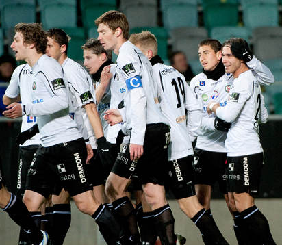 Gais gör 0-1 genom att Johan Mårtensson, GAIS gör