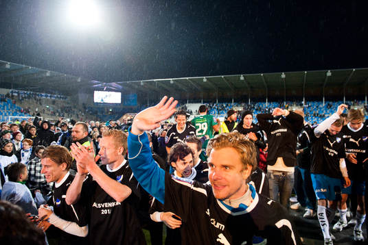 Norrköping firar sin uppgång till Allsvenskan på
