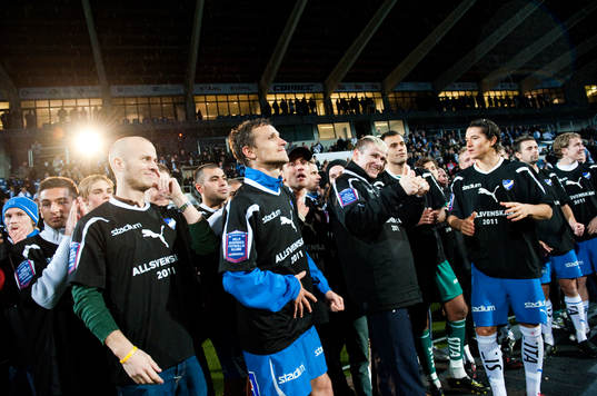 Norrköping firar sin uppgång till Allsvenskan på