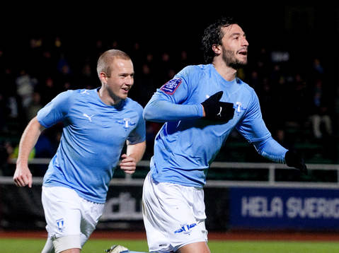 Yago Fernandez, Malmö, gör 0-3, Daniel Larsson, jubel