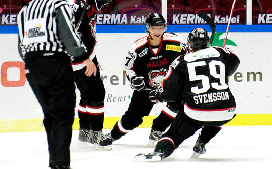 Lucas Sandström, Malmö. Jubel. 2-2
