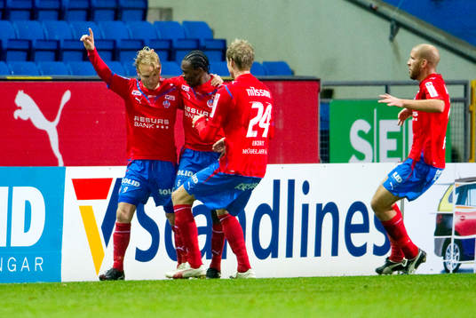 Erik Sundin, Helsingborg gjorde 1-0. jubel
