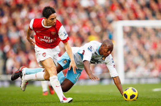 Samir Nasri, Arsenal och Luis Boa Morte, West Ham